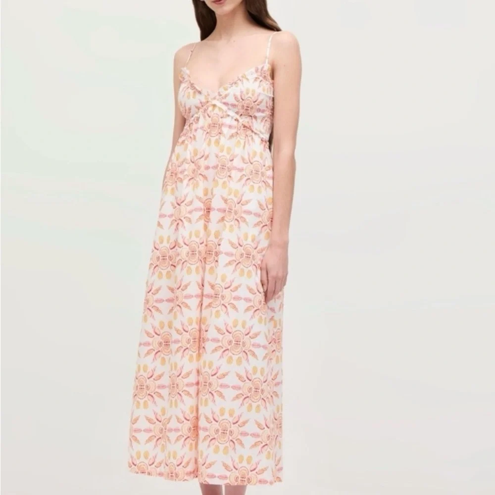 Hill House Home Sydney Nap Dress Orange  Shell Floral Dress - Picture 2 of 11